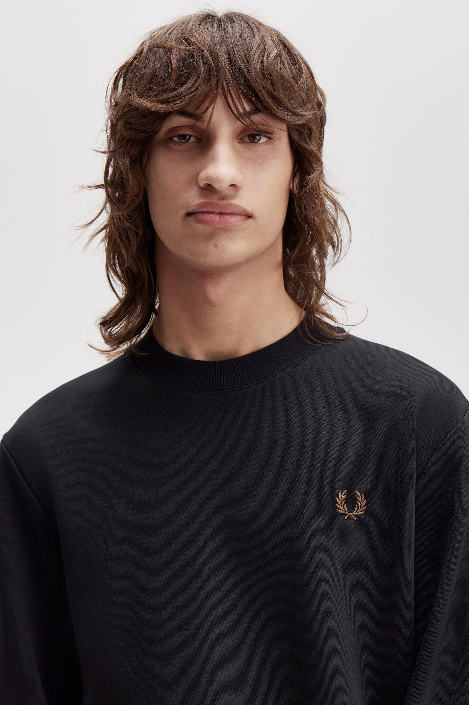 Fred Perry Crew Neck Sweatshirt // BLACK S77