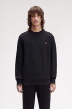 Fred Perry Crew Neck Sweatshirt // BLACK S77