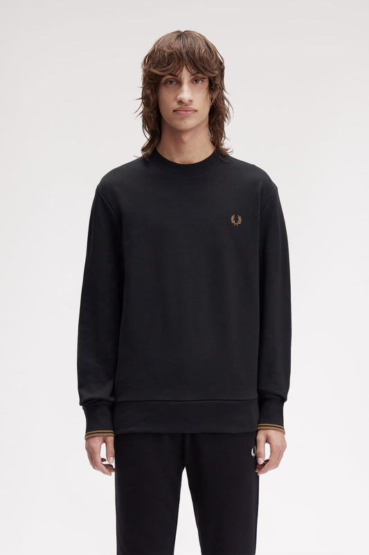 Fred Perry Crew Neck Sweatshirt // BLACK S77