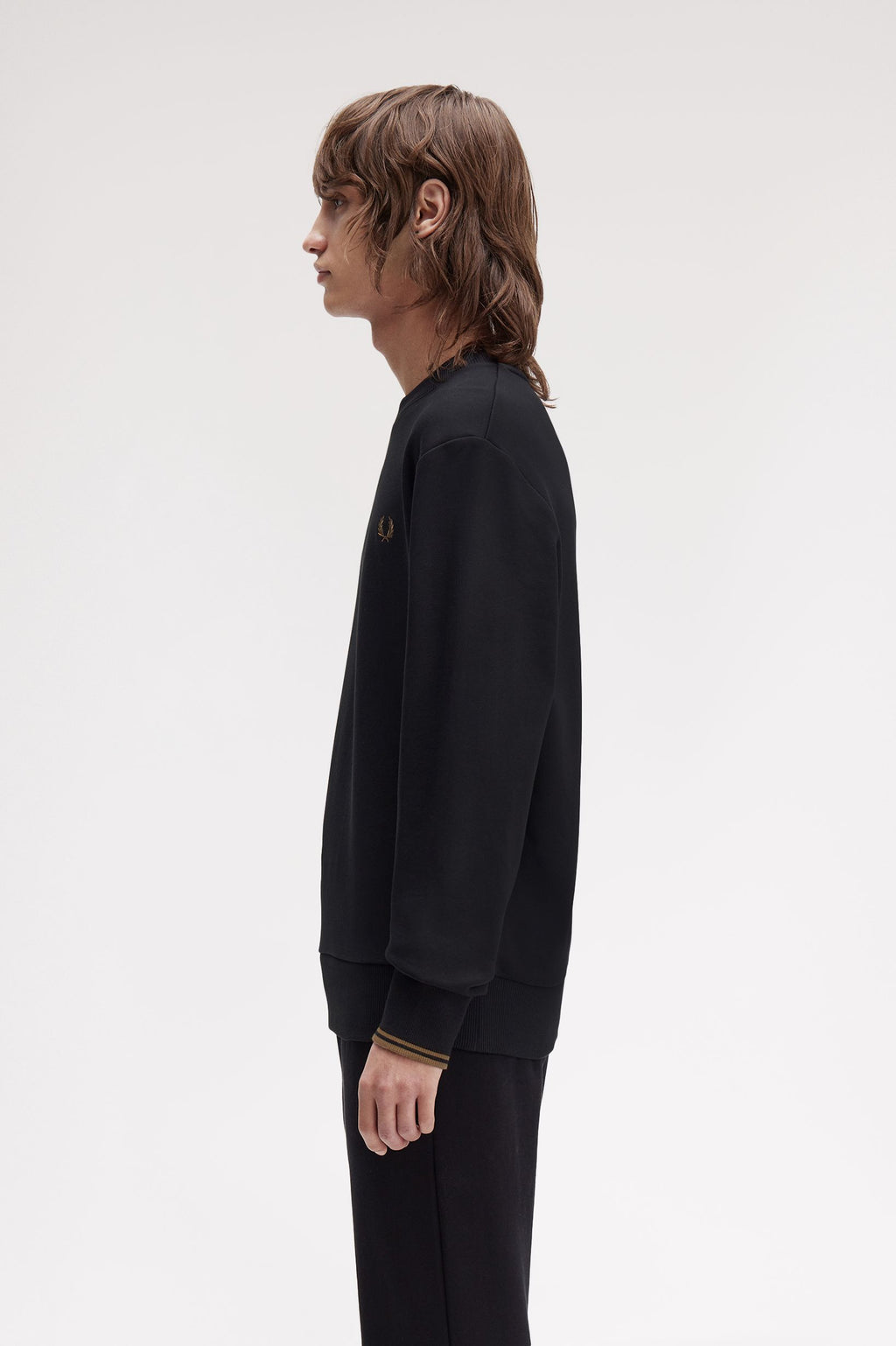 Fred Perry Crew Neck Sweatshirt // BLACK S77