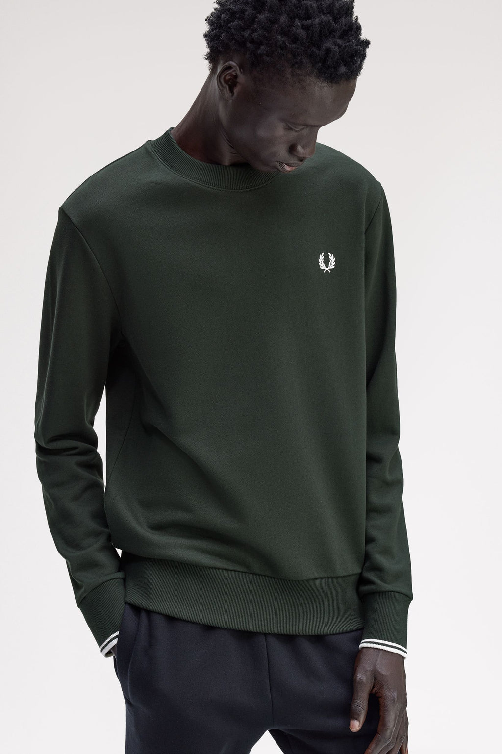 Fred Perry Crew Neck Sweatshirt // GREEN T50