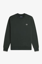Fred Perry Crew Neck Sweatshirt // GREEN T50