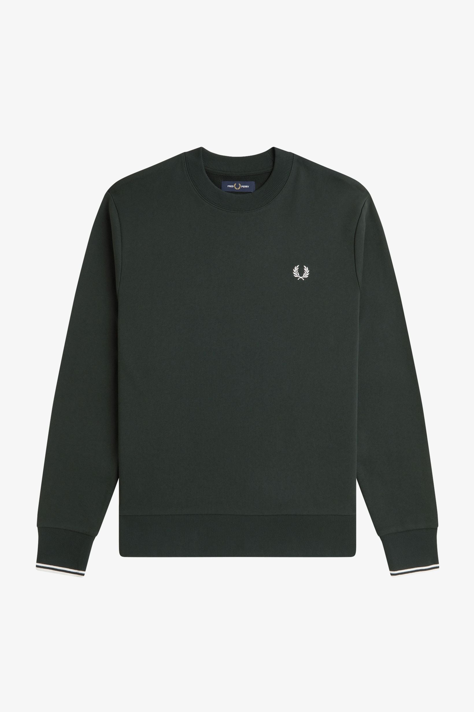 Fred Perry Crew Neck Sweatshirt // GREEN T50