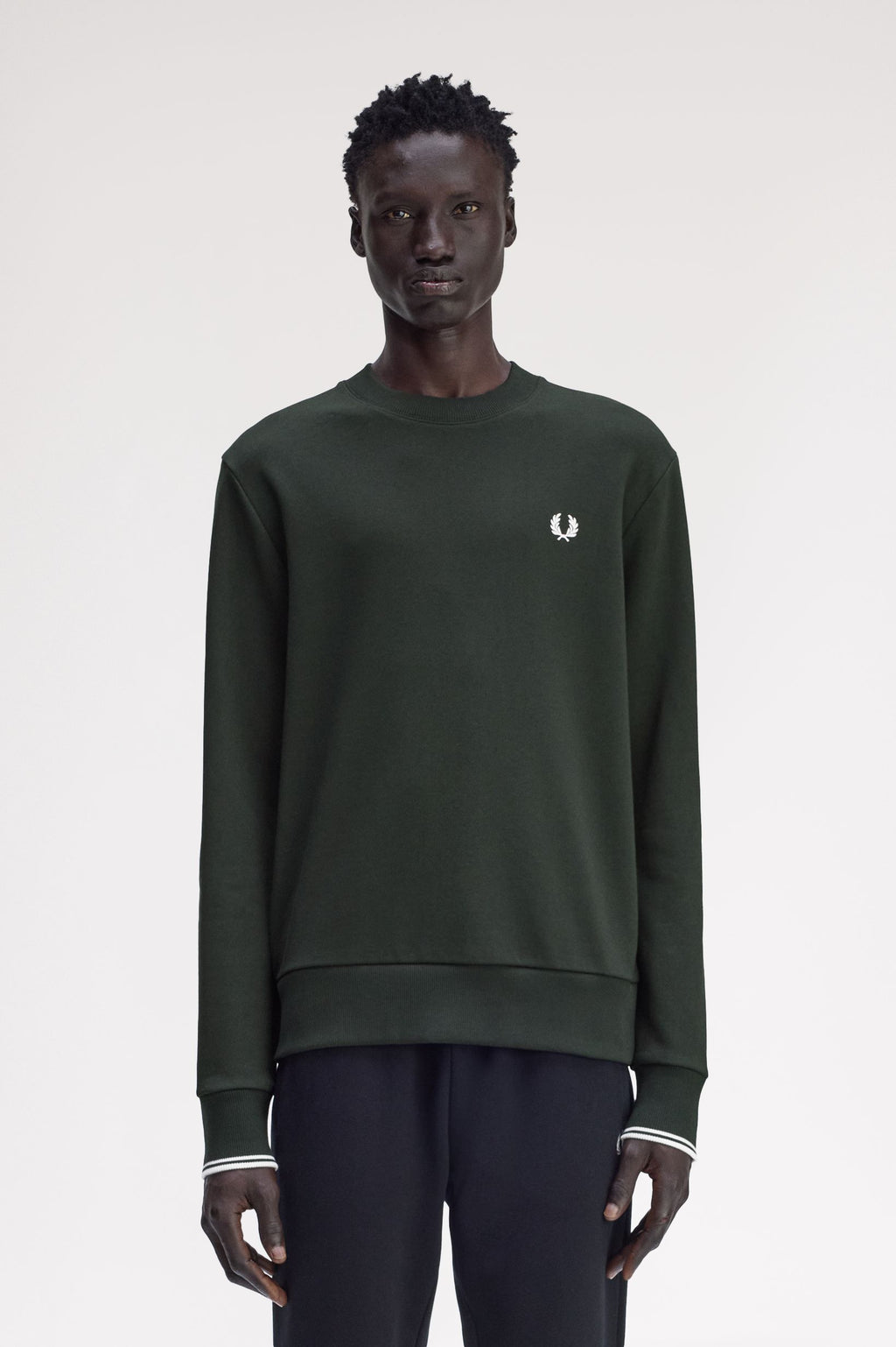 Fred Perry Crew Neck Sweatshirt // GREEN T50