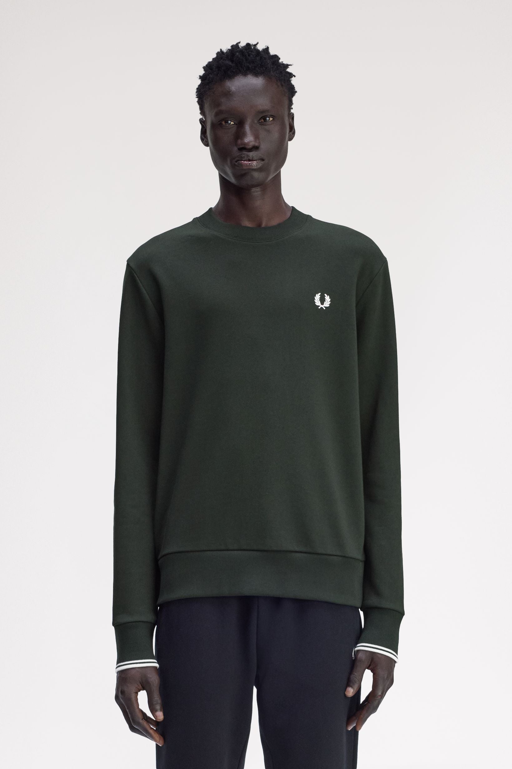 Fred Perry Crew Neck Sweatshirt // GREEN T50