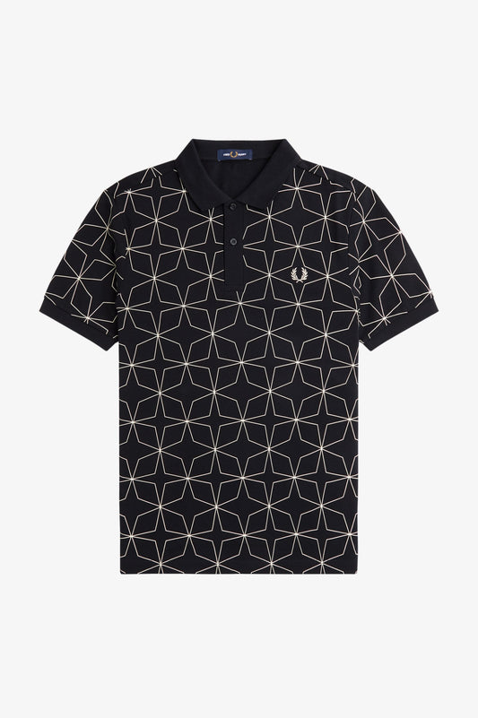 Fred Perry Geometric Polo M7733 // SVART 