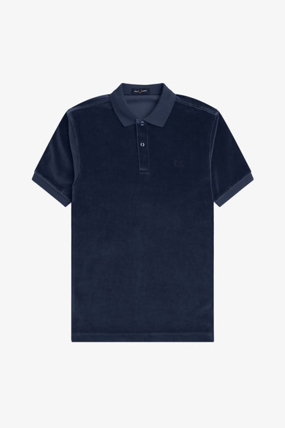 Fred Perry Velour Polo M8720 // DARK CARBON 395