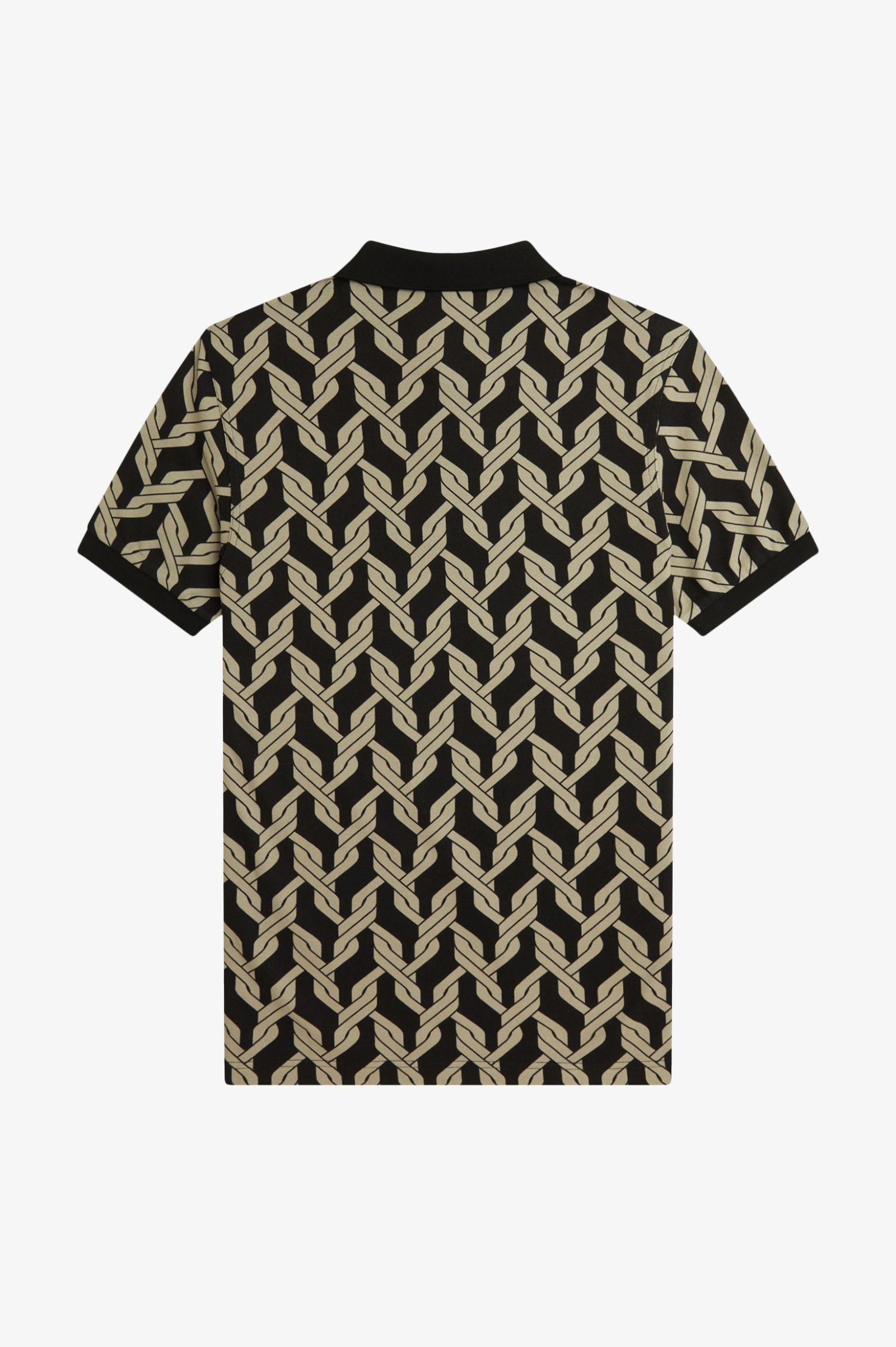 Fred Perry Cable Knit Polo Shirt M9837 // BLACK 102