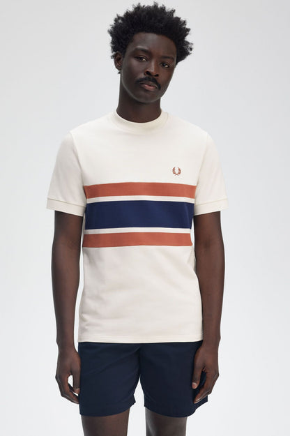 Fred Perry Panelled T-Shirt M9860 // LIGHT ECRU 760