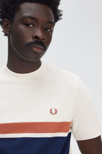 Fred Perry Panelled T-Shirt M9860 // LIGHT ECRU 760