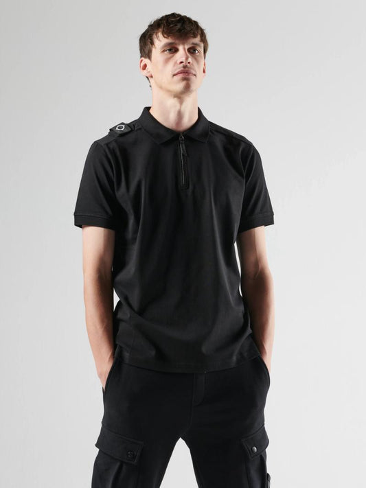 Ma.strum SS Zip Polo // JET BLACK