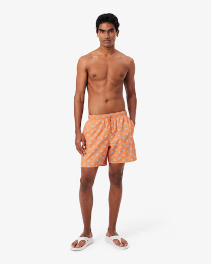 Lacoste Mid Lenght Crocodile Print Swim Trunks