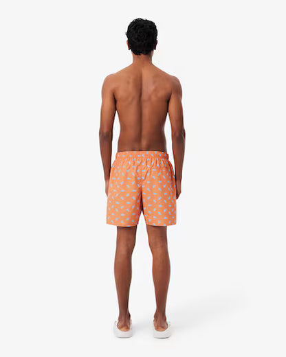 Lacoste Mid Lenght Crocodile Print Swim Trunks