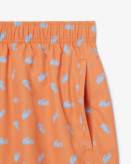 Lacoste Mid Lenght Crocodile Print Swim Trunks