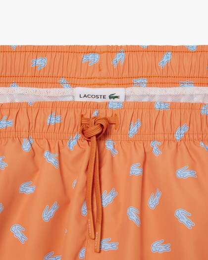 Lacoste Mid Lenght Crocodile Print Swim Trunks