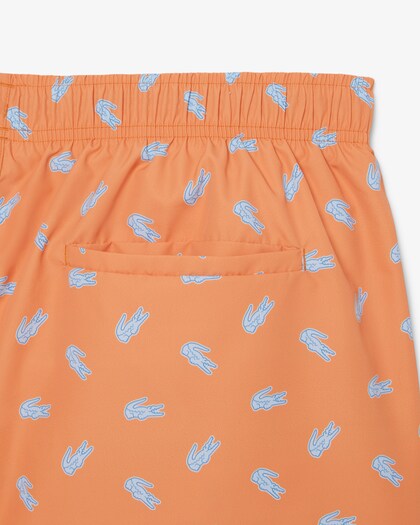 Lacoste Mid Lenght Crocodile Print Swim Trunks