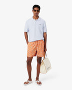 Lacoste Mid Lenght Crocodile Print Swim Trunks