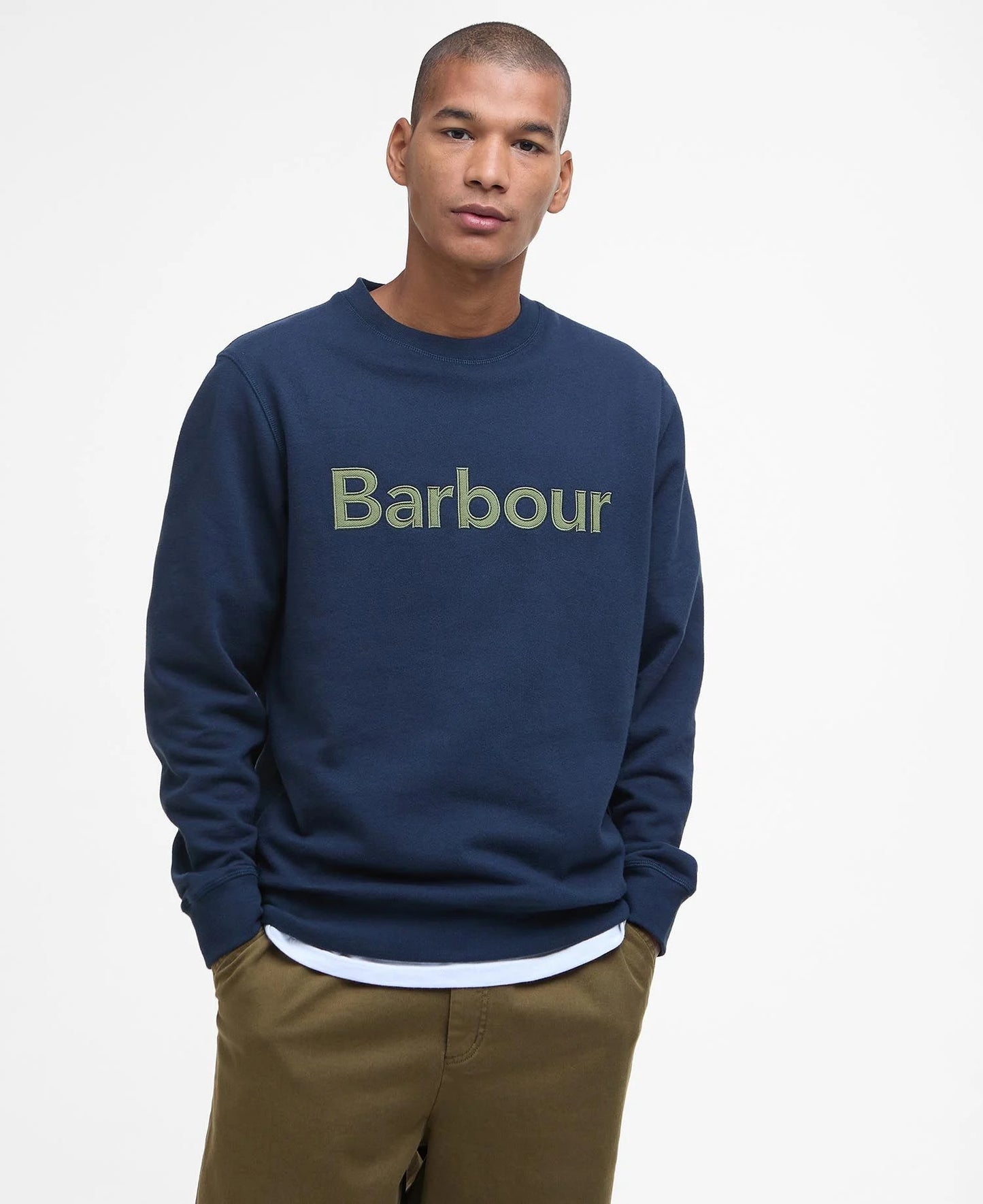 Barbour Pique Logo Sweatshirt MOL0670 // NAVY NY91