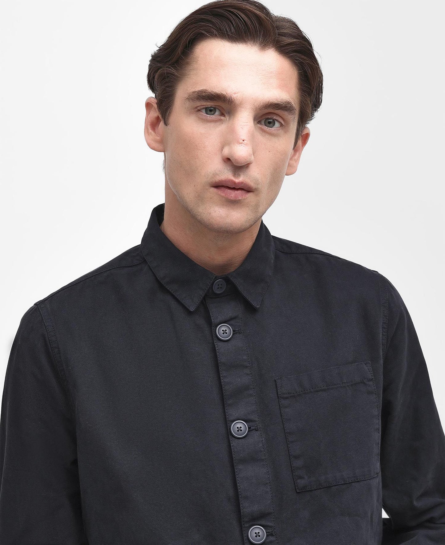 Barbour Washed Cotton Overshirt MOS0281 // NAVY NY91