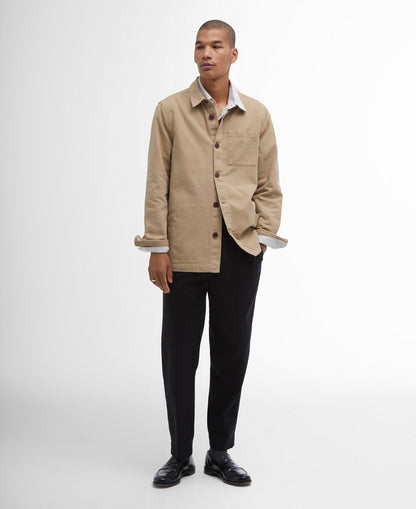 Barbour Washed Cotton Overshirt // WASHED STONE ST17