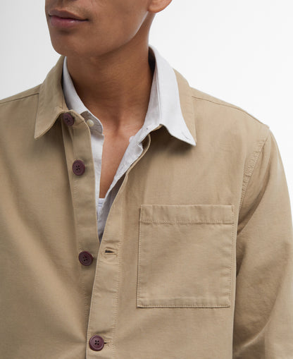 Barbour Washed Cotton Overshirt // WASHED STONE ST17