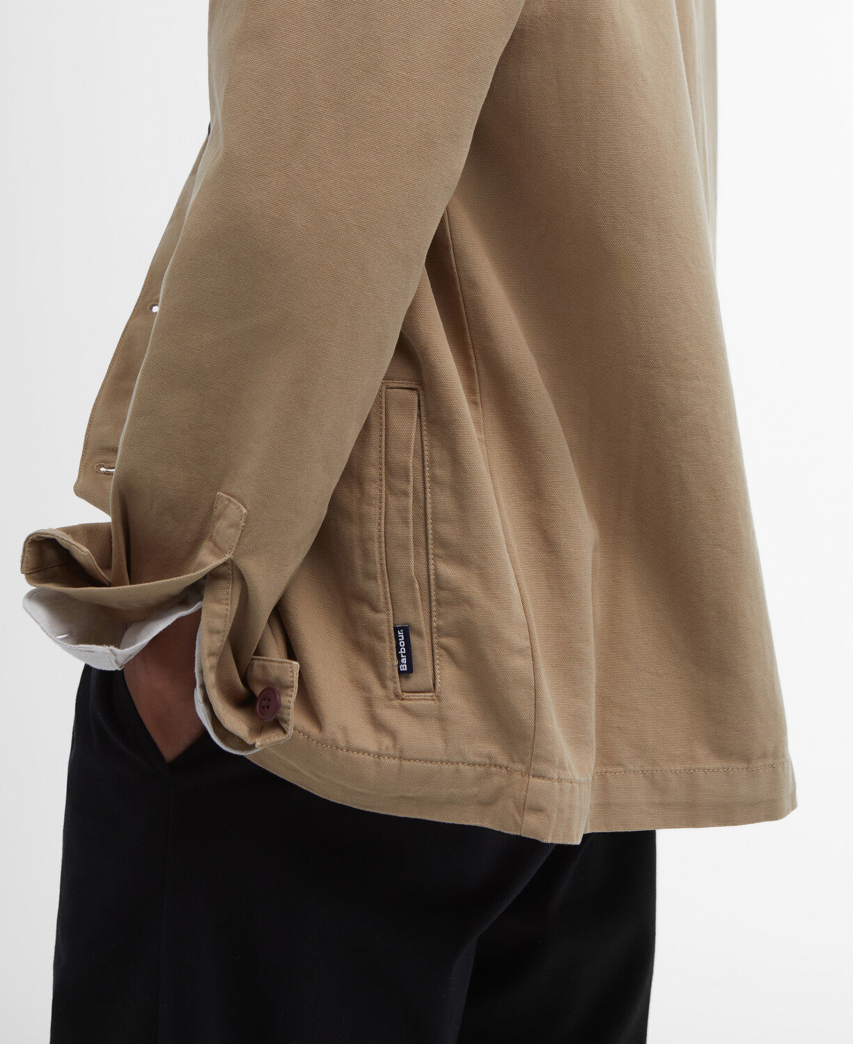 Barbour Washed Cotton Overshirt // WASHED STONE ST17