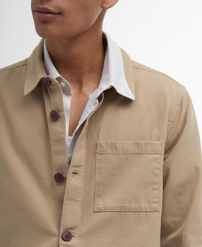 Barbour Washed Cotton Overshirt MOS0281 // WASHED STONE ST17