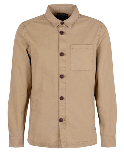 Barbour Washed Cotton Overshirt MOS0281 // WASHED STONE ST17