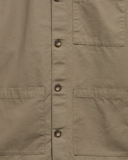 Barbour Tartan Trim Washed Overshirt // MUSHROOM