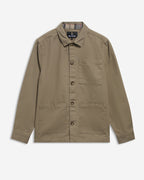 Barbour Tartan Trim Washed Overshirt // MUSHROOM