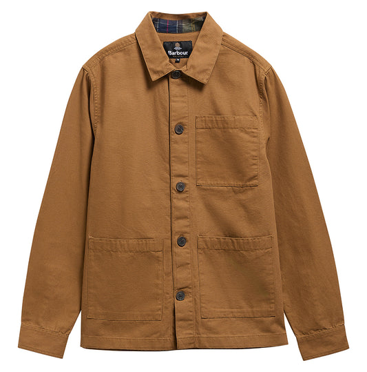 Barbour Tartan Trim Washed Overshirt // CINNAMON