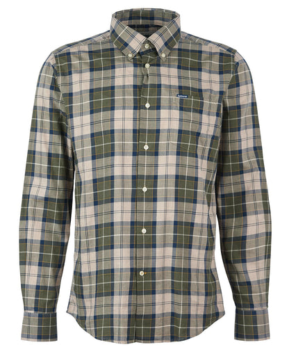 Barbour Wetheram Tailored Fit Shirt // FOREST MIST TN16