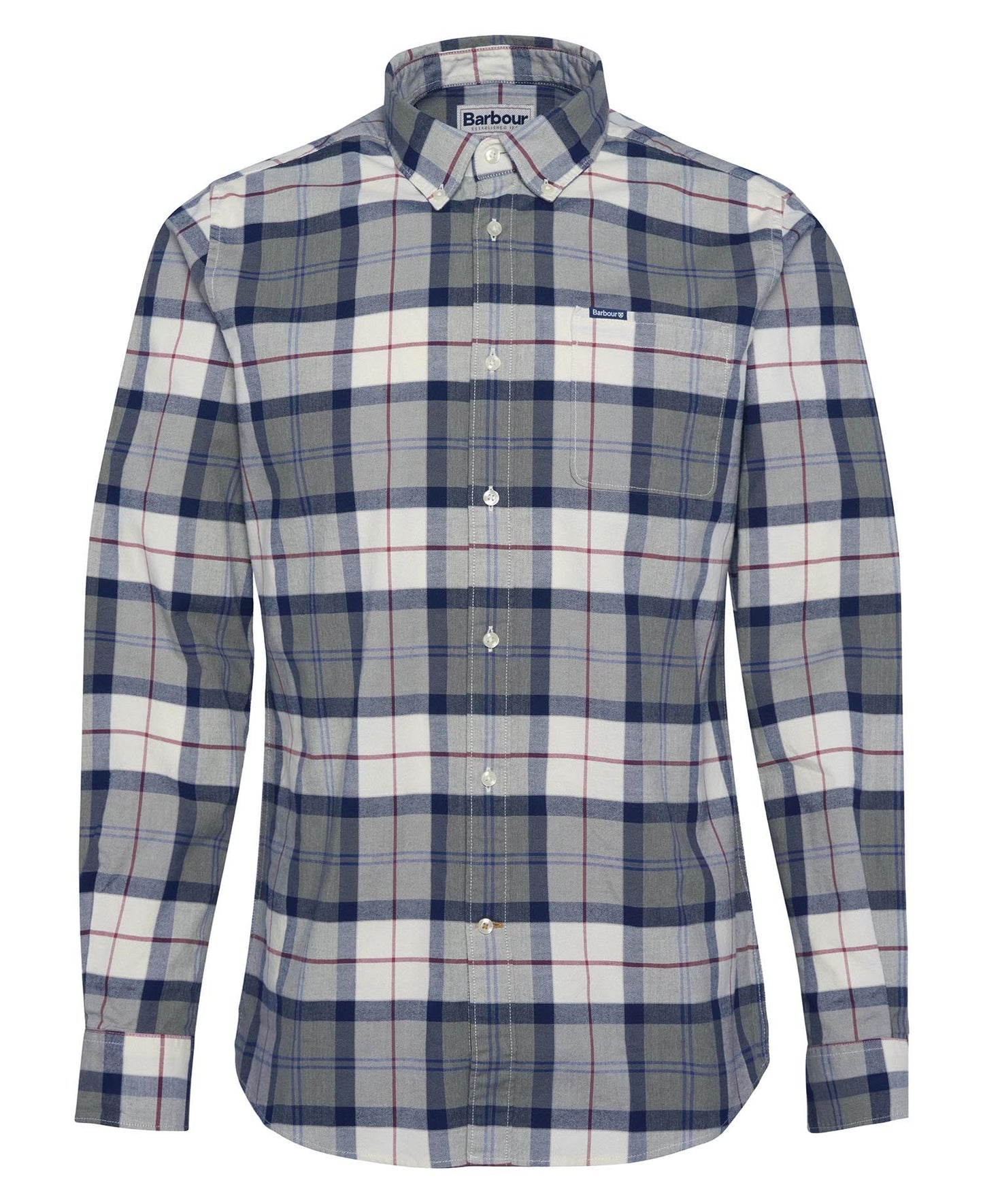 Barbour Lewis Long-Sleeved Shirt MSH5070 // BLEACHED PINE TARTAN TN40