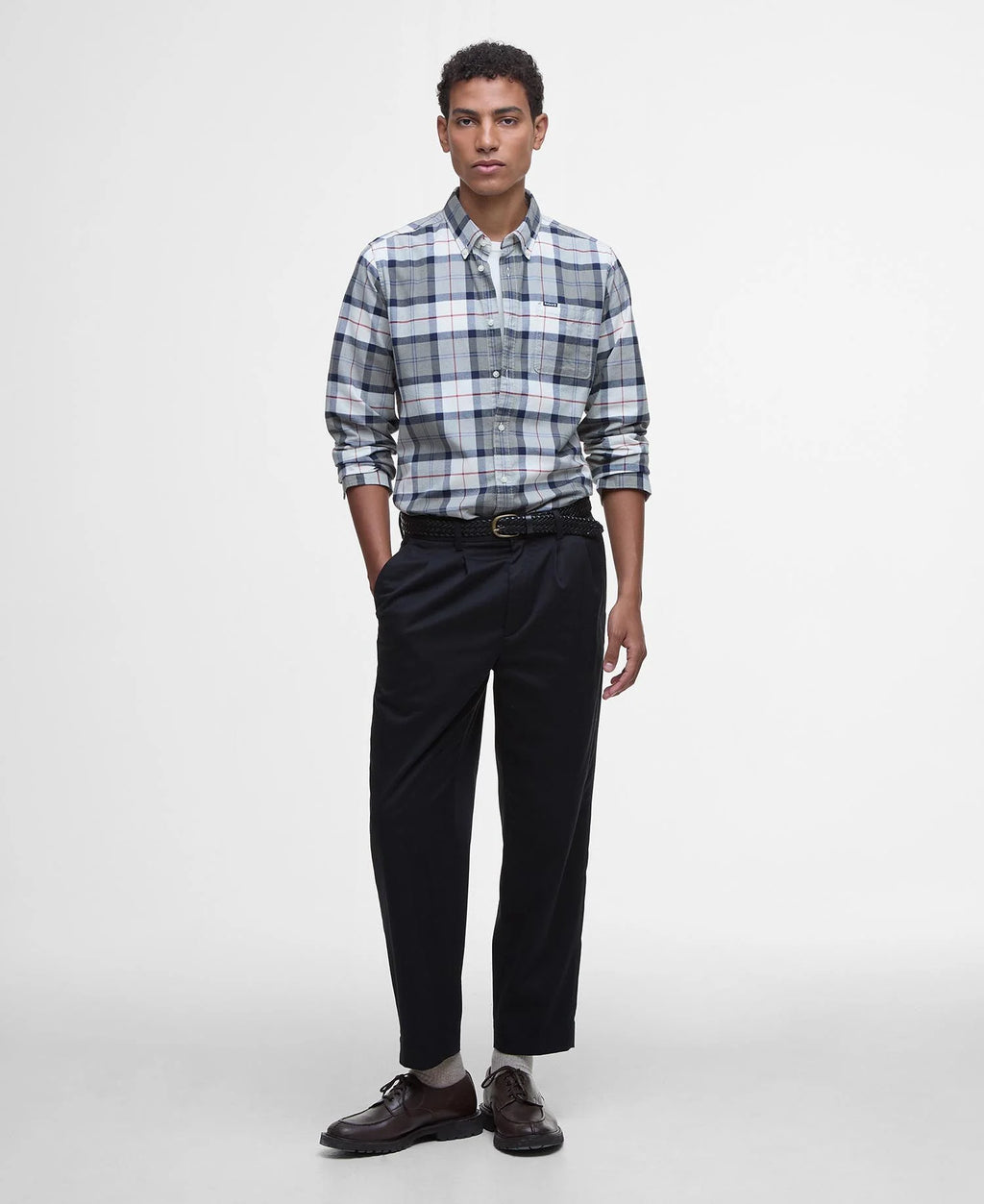 Barbour Lewis Long-Sleeved Shirt MSH5070 // BLEACHED PINE TARTAN TN40