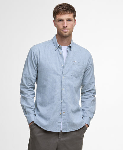 Barbour Nelson Tailores LS Shirt // LEAD BLUE BU23