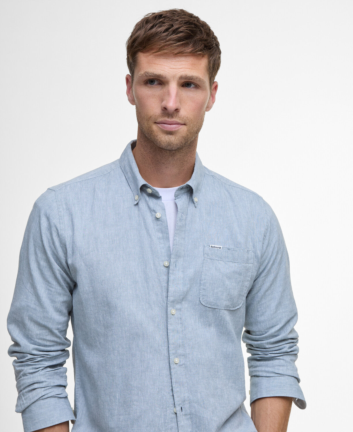 Barbour Nelson Tailores LS Shirt // LEAD BLUE BU23