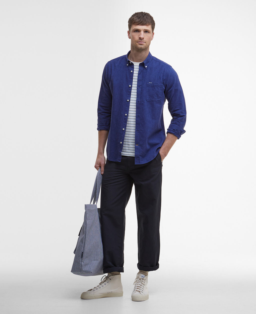 Barbour Nelson Tailored LS Shirt // INDIGO IN32