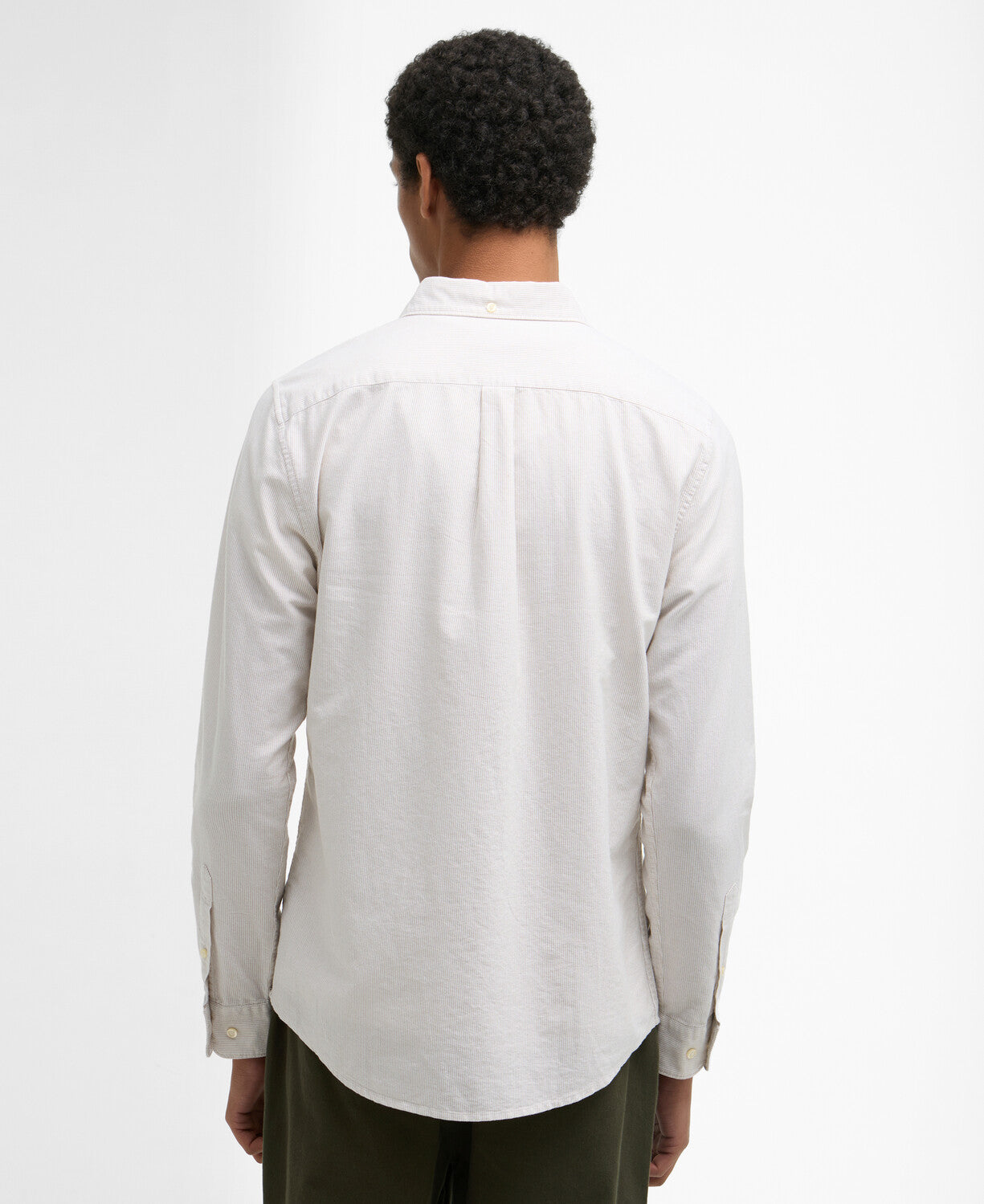 Barbour Striped Oxford Tailored LS Shirt // STONE ST51
