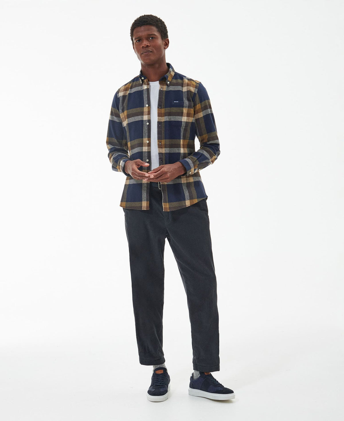 Barbour Folley Tailored Checked Shirt // NAVY