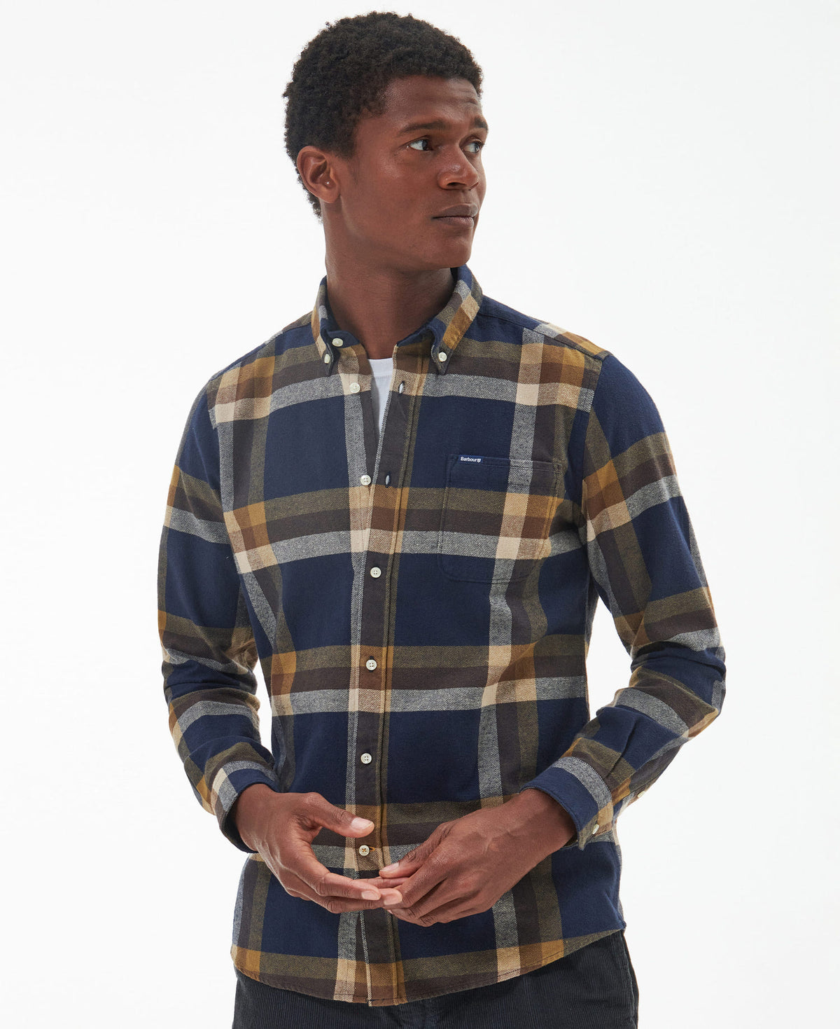 Barbour Folley Tailored Checked Shirt // NAVY