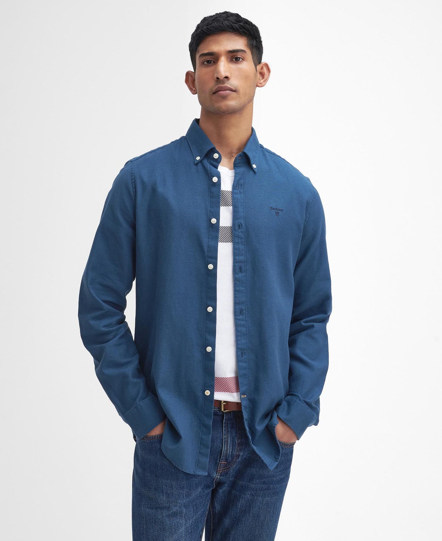 Barbour Twillbridge Tailored Long-Sleeved Shirt // DARK DENIM