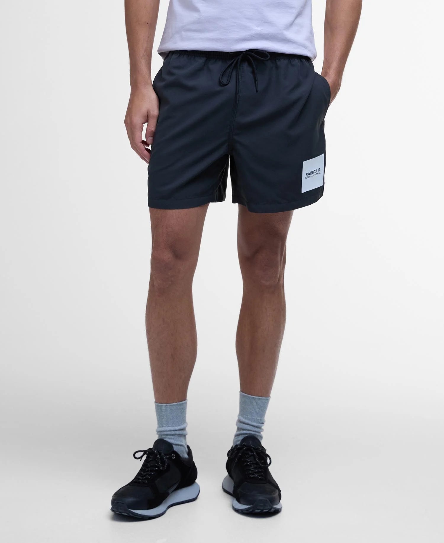 Barbour International Block Print Swim Shorts MSW0090 // BLACK BK11