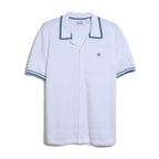 Penguin Stitch Stripe Button Front Sweater Polo OPGS2608 // BRIGHT WHITE