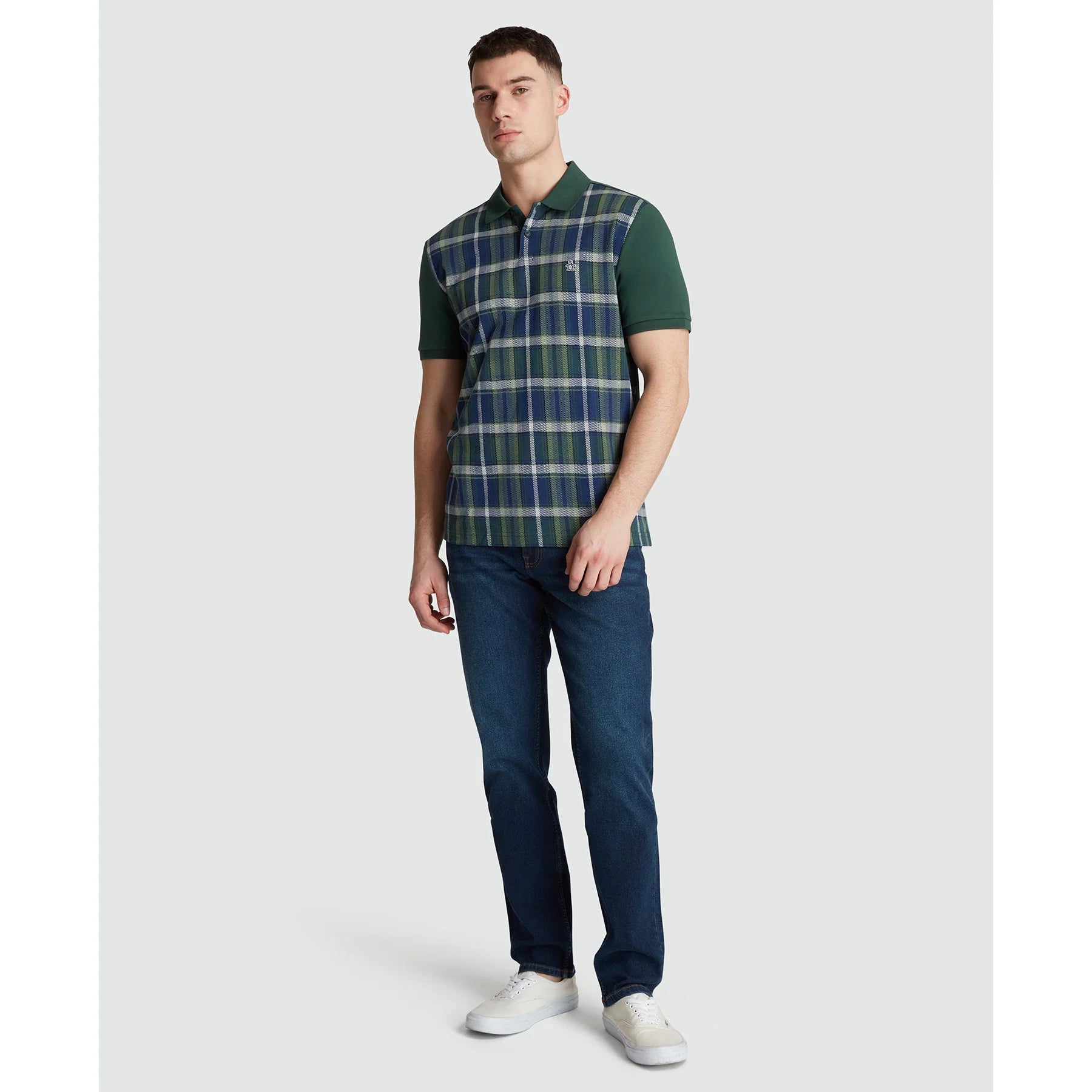 Penguin Jaquard Front Plaid Polo OPKF2455 // SYCAMORE