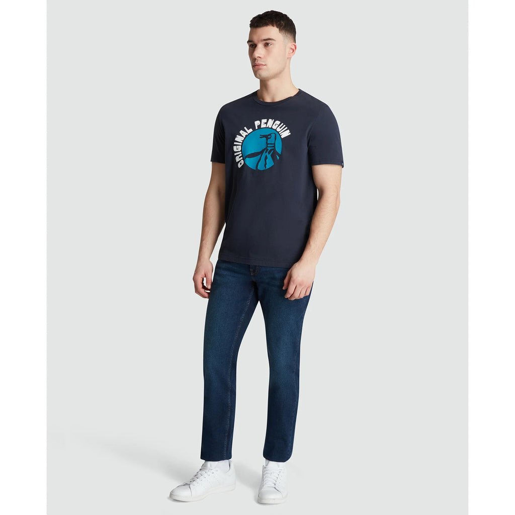 Penguin Circle Pete Logo Graphic T-Shirt OPKS5701 // DARK SAPPHIRE