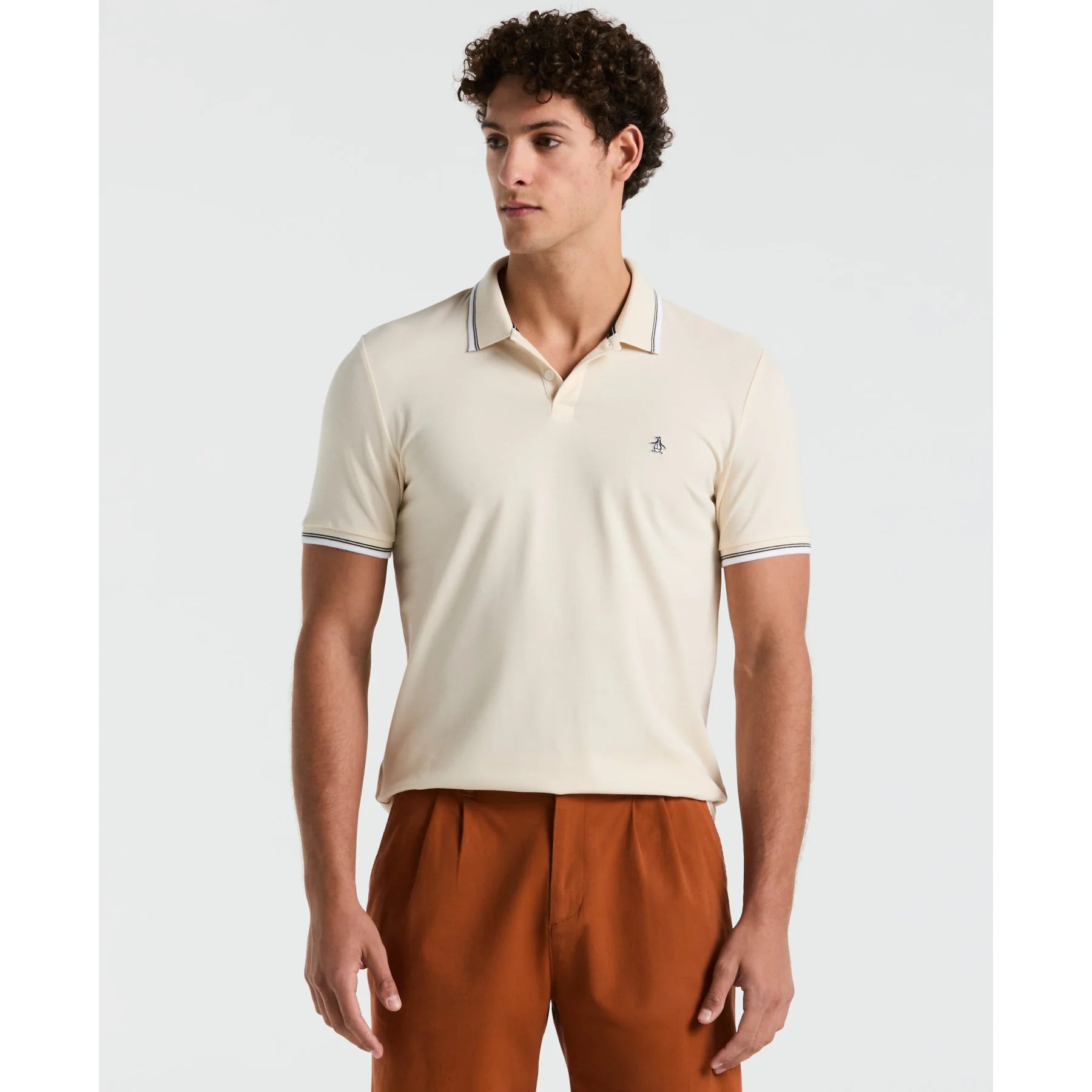 Penguin Pique Sticker Pete Tipped Polo OPKSB720 // BIRCH