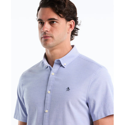 Penguin Short Sleeve Oxford Shirt OPWB0037 // AMPARO BLUE