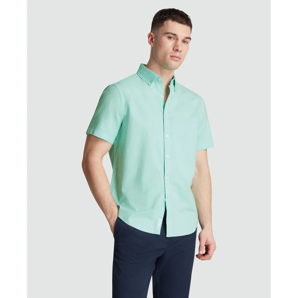 Penguin Oxford Stretch Short Sleeve Shirt WSB037 // BLUE TINT