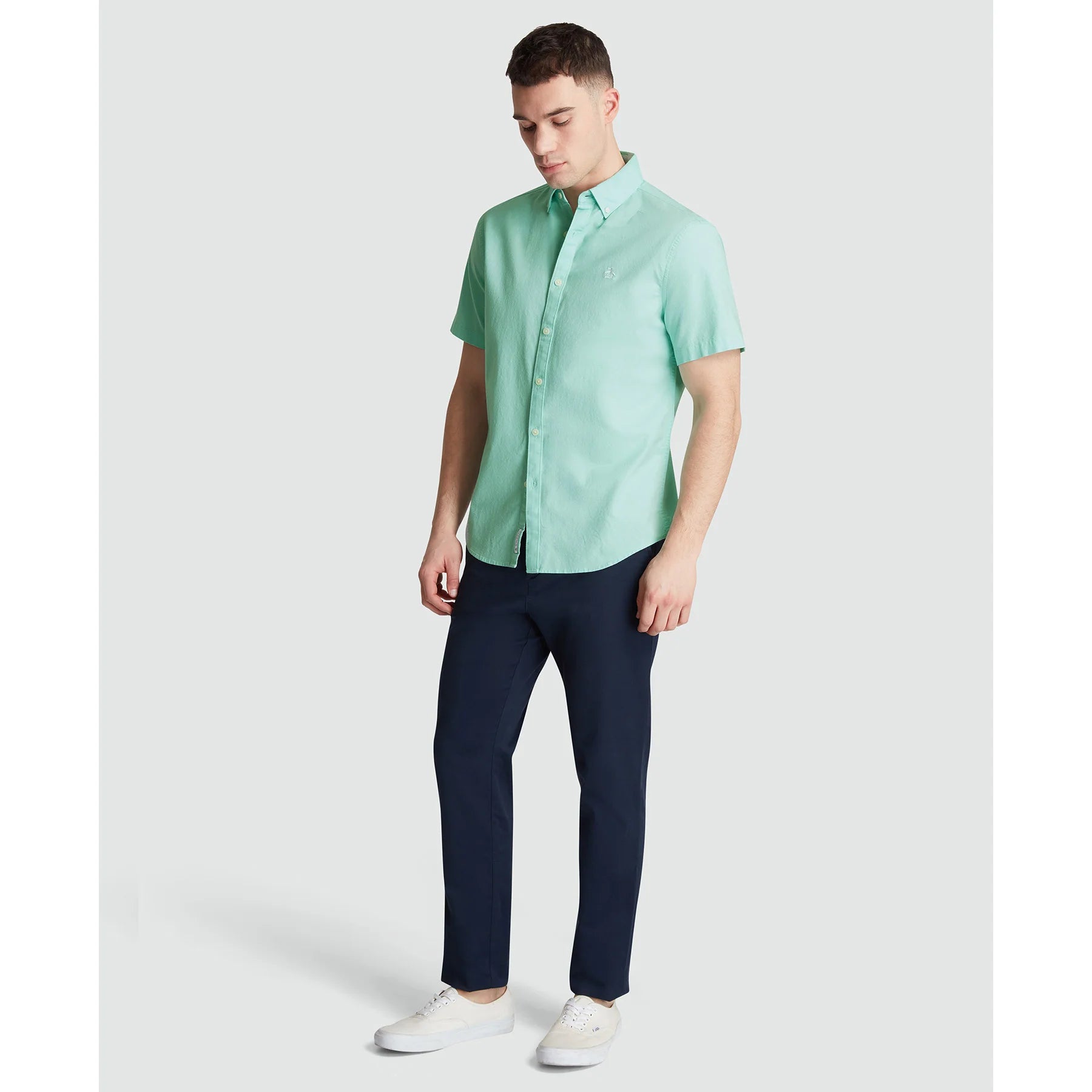Penguin Oxford Stretch Short Sleeve Shirt WSB037 // BLUE TINT
