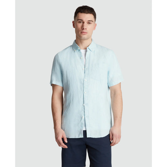 Penguin Delave Linen S/S Shirt WSB037 // CRYSTAL BLUE